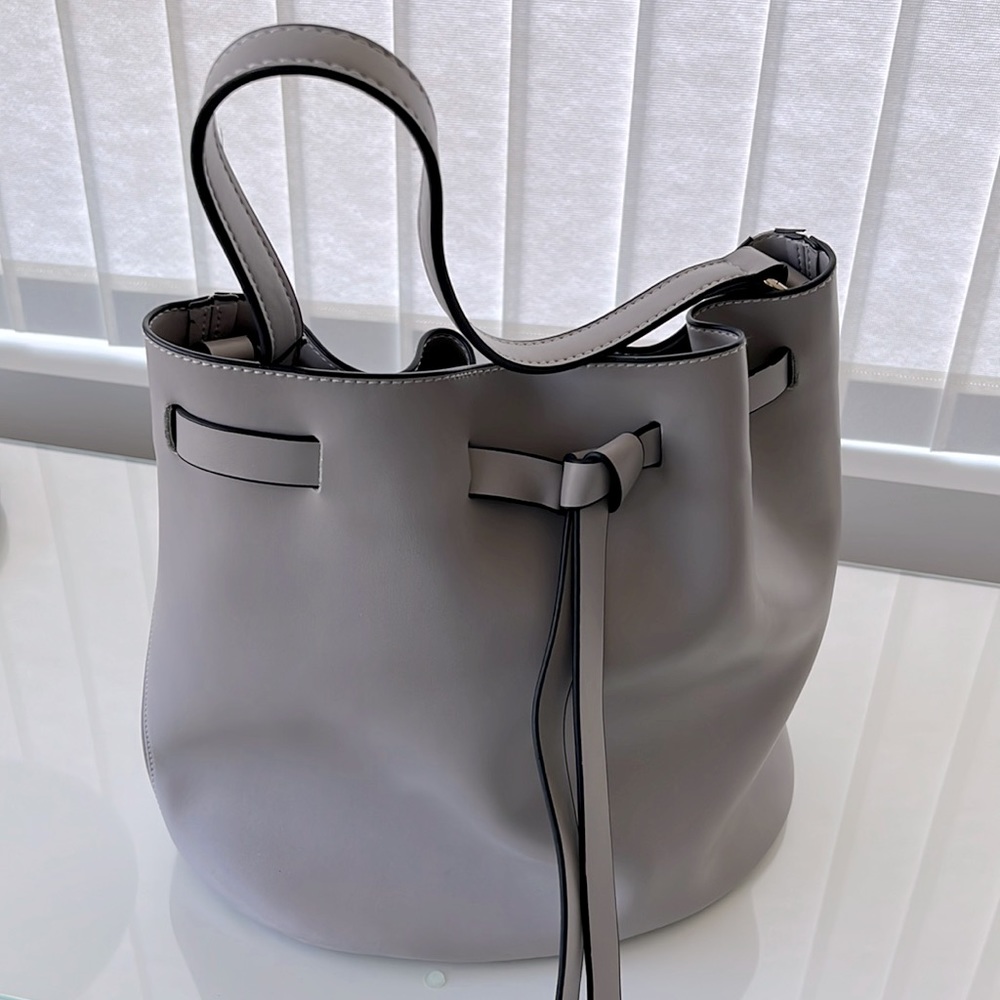 Sak’s Fifth Avenue Leather Bucket Bag